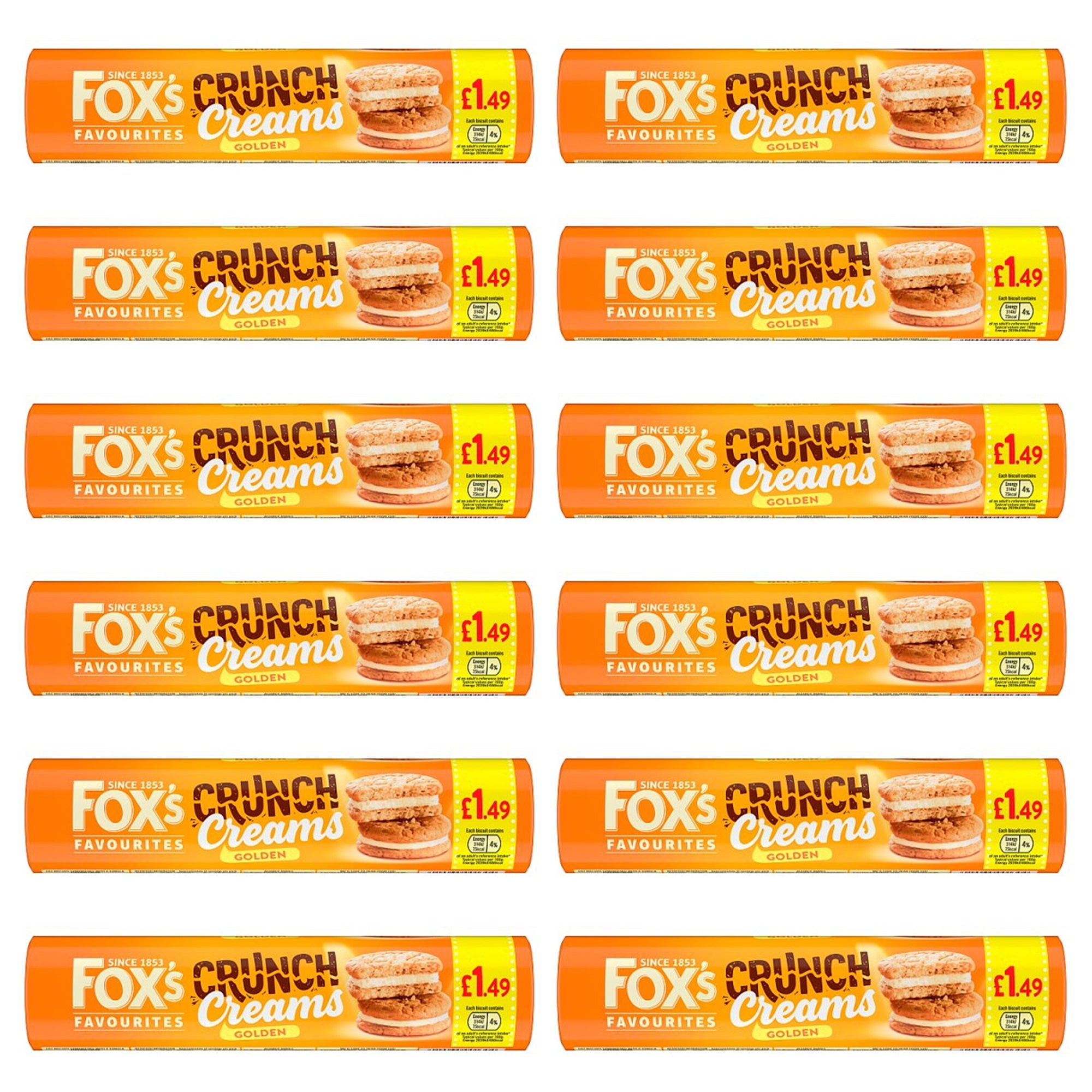 Fox's Golden Crunch Creams 200g 12 Pack: retailer-supplied image
