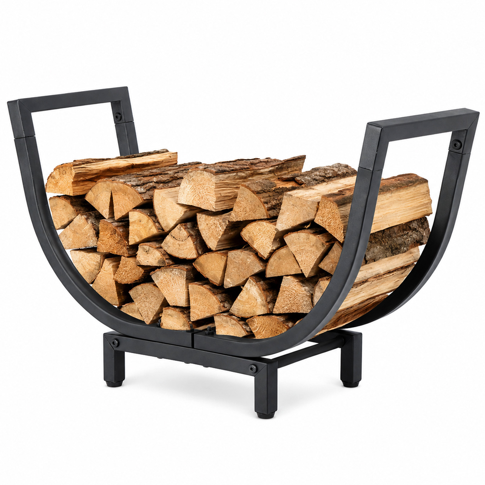 Image of Metal-wood Stands For Firewood, Compact Wood Holder For Indoor And Outdoor Areas, 63 × 36 × 21 Cm