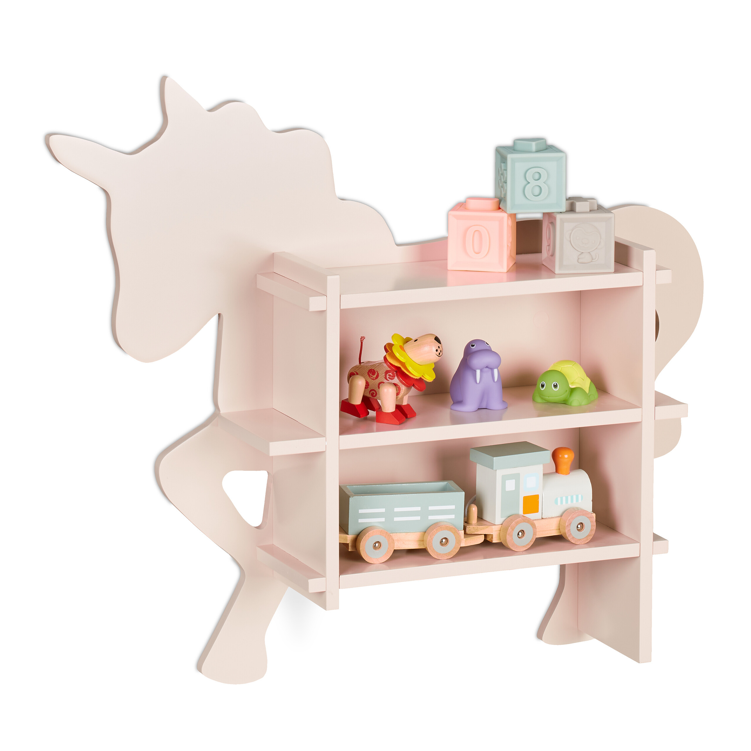 Unicorn Children's Shelf In Pink - (w)66 X (h)54.5 X (d)13 Cm