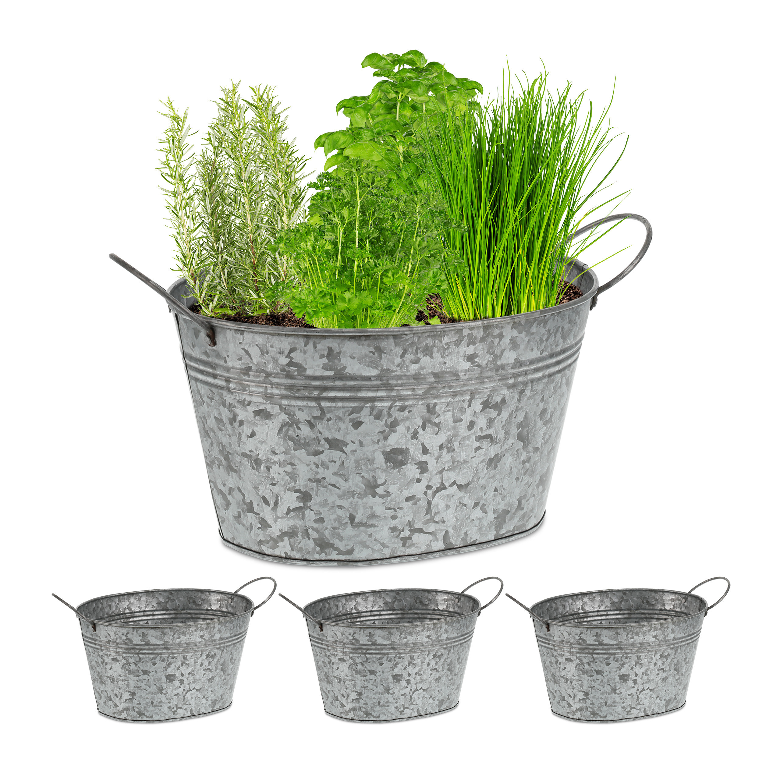 4 Silvery Tubs - 4 L