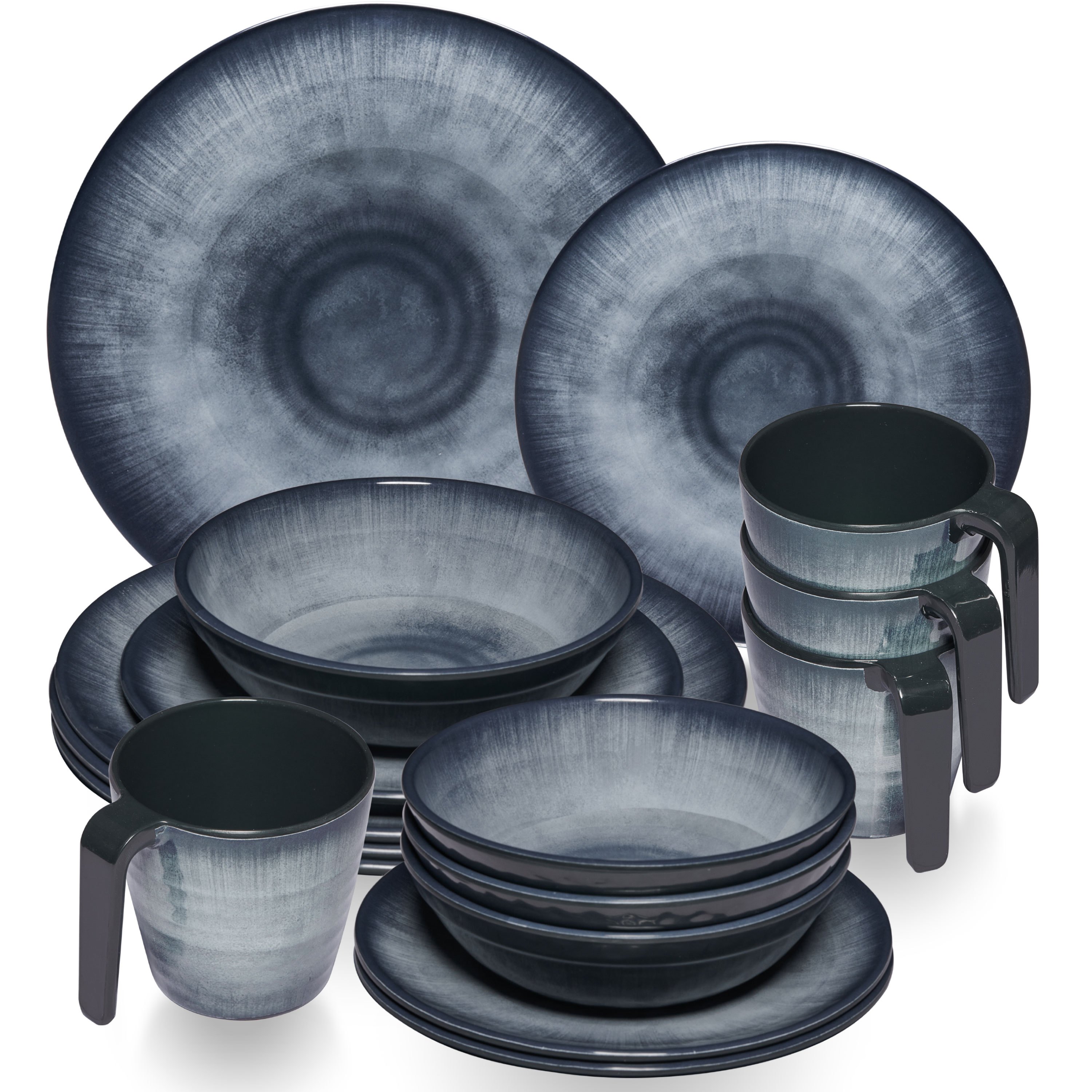 Image of Grey Camping Tableware For 2/4/6 People - Dishwasher Safe Cups For , Camping, Festival