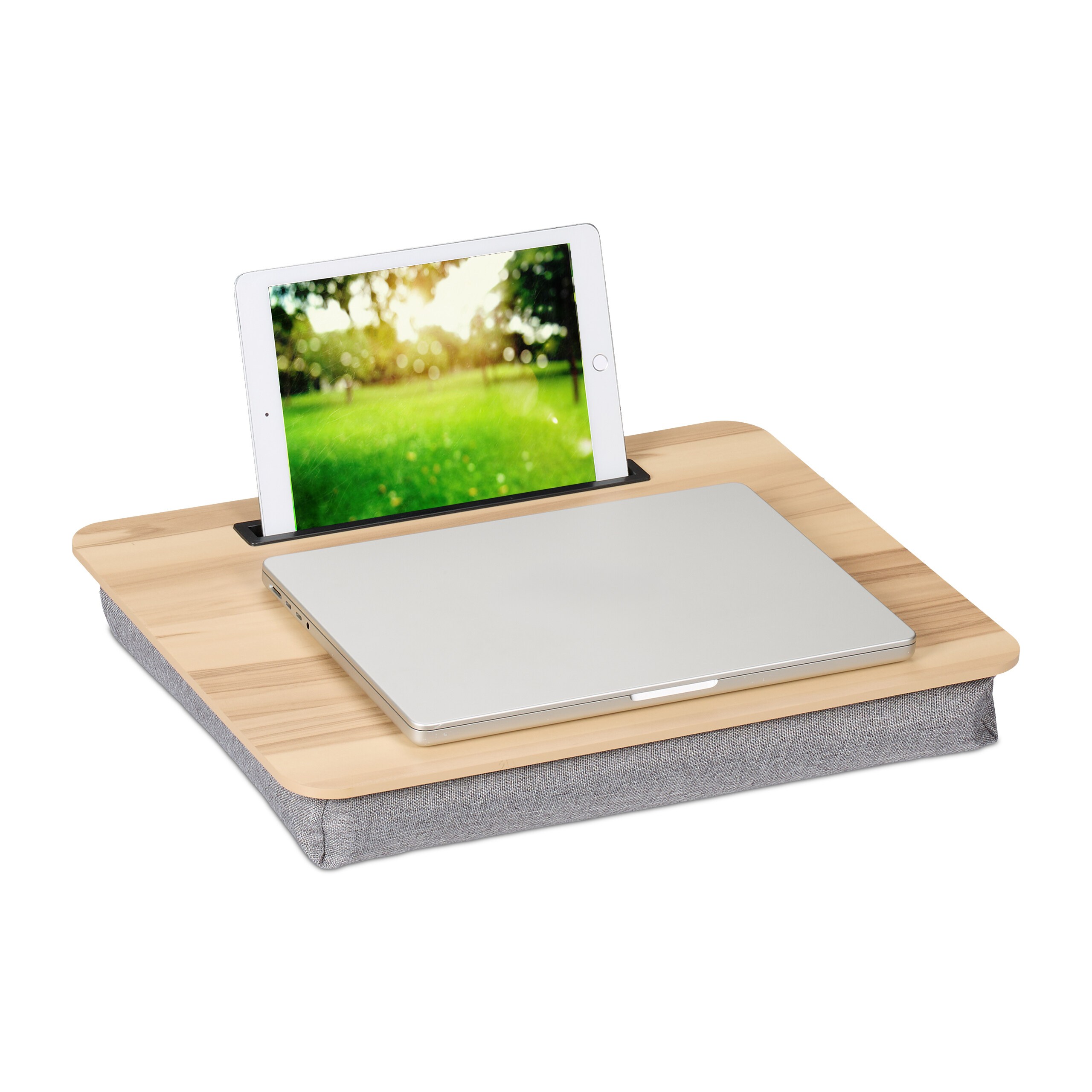 Laptop Pillow In Natural/gray - (w)46 X (h)5.5 X (d)35 Cm