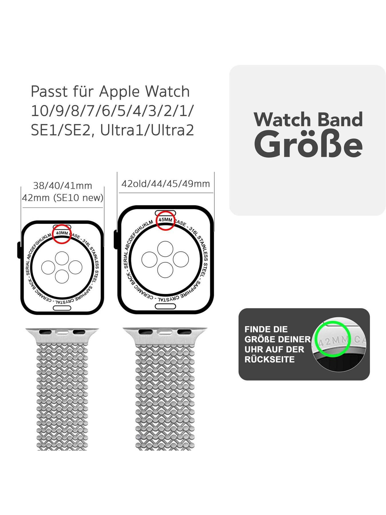 NALIA Alvia Mesh Loop Armband for Apple Watch Ultra/Se/10/9/8/7/6/5/4/3/2/1, Case Size 42/44/45/46/49Mm, Breathable Magnetic Stainless Steel Replacement Strap