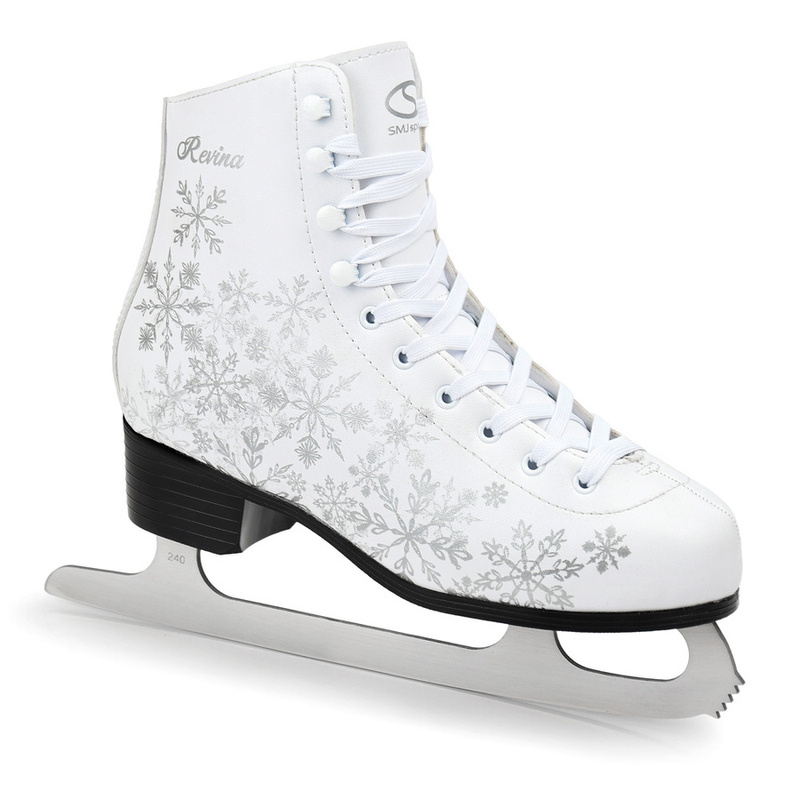 Image of Women's Figure Skating Ice Skates Smj Sport Revina With Stainless Steel Blade, Lace-up Figure Skates For Ice Skating, Soft Inner Lining For Ankle Stabilization, Waterproof