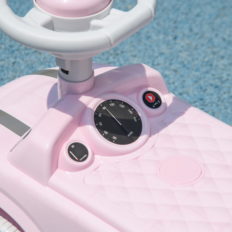 Glijauto voor Kinderen, Kantelbescherming, Hoorn, Antislip Zitje, voor 1.5-3 Jaar, Tot 25 kg, Roze