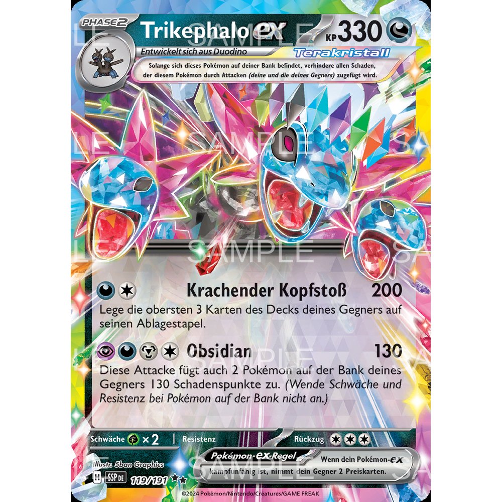 Image of Card Trikephalo Ex 119/191 Ssp Double Rare Nm German