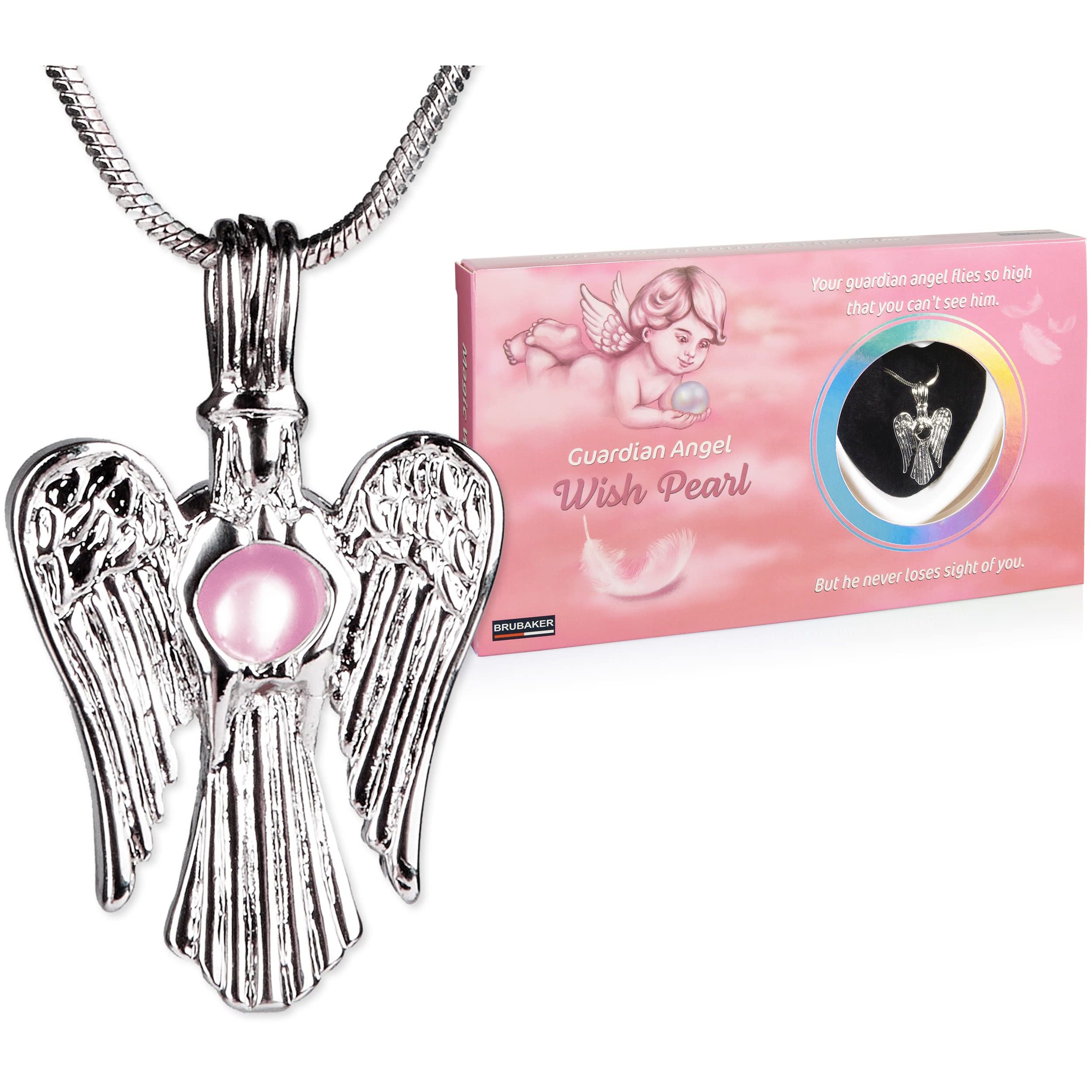 Image of Brubaker Guardian Wish Pearl - Necklace With Silver Pendant + Shell With Genuine Pearl As Jewelry Gift Set - Wish Pearl
