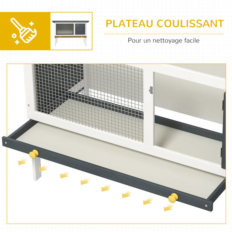 Konijnenhok met nestkast, openklapbaar dak