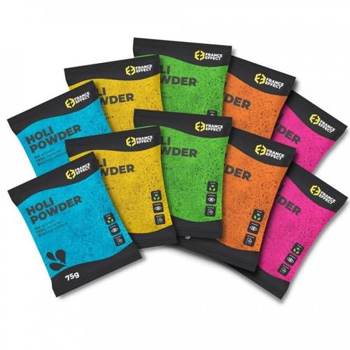 powder pack of 10 multicolored powder sachets 75g of and orange non toxic and gluten free french effect