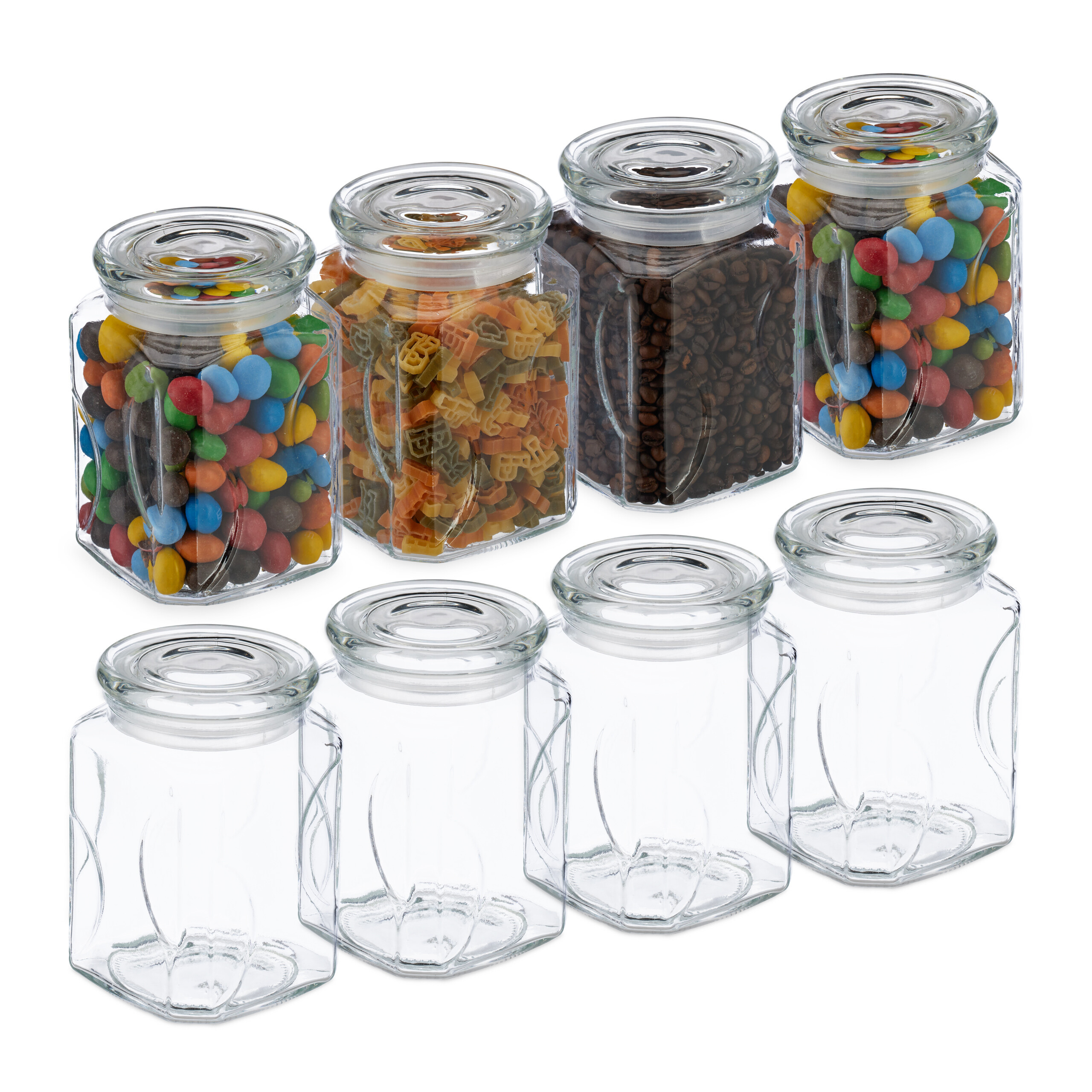 E-shop 8 x Vorratsglas in Transparent - 750 ml