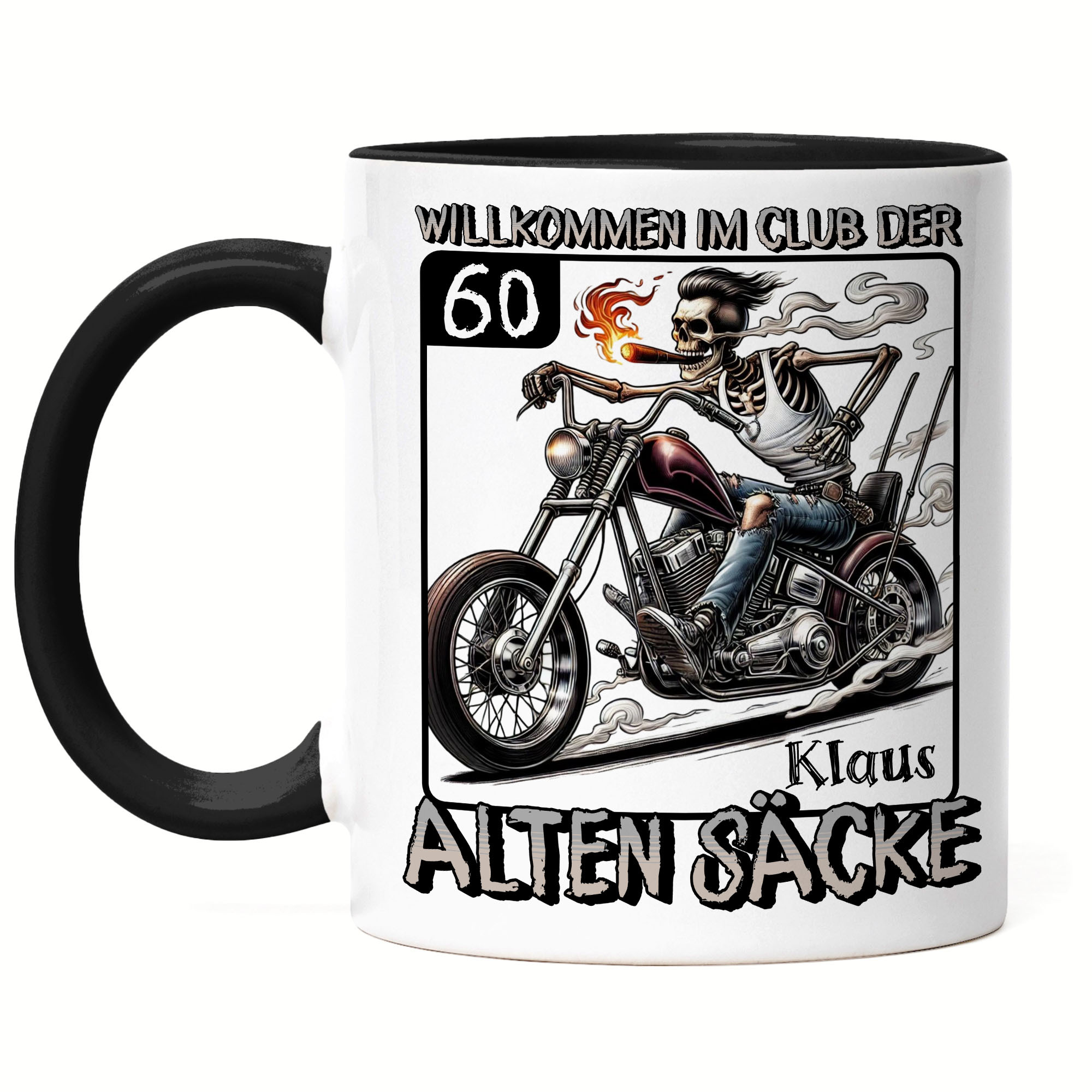 Mug For 60th Birthday Personalized, Club Of Old Bags 60, 60th Birthday Funny Biker Motorcycle Gift, , Coffee Mug, Ceramic Cup