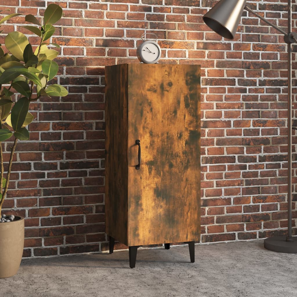 Image of Vidaxl Sideboard Cabinet Buffet Sideboard Cabinet Display Cabinet Living Room Cabinet Smoked Oak 34.5x34x90cm Wood