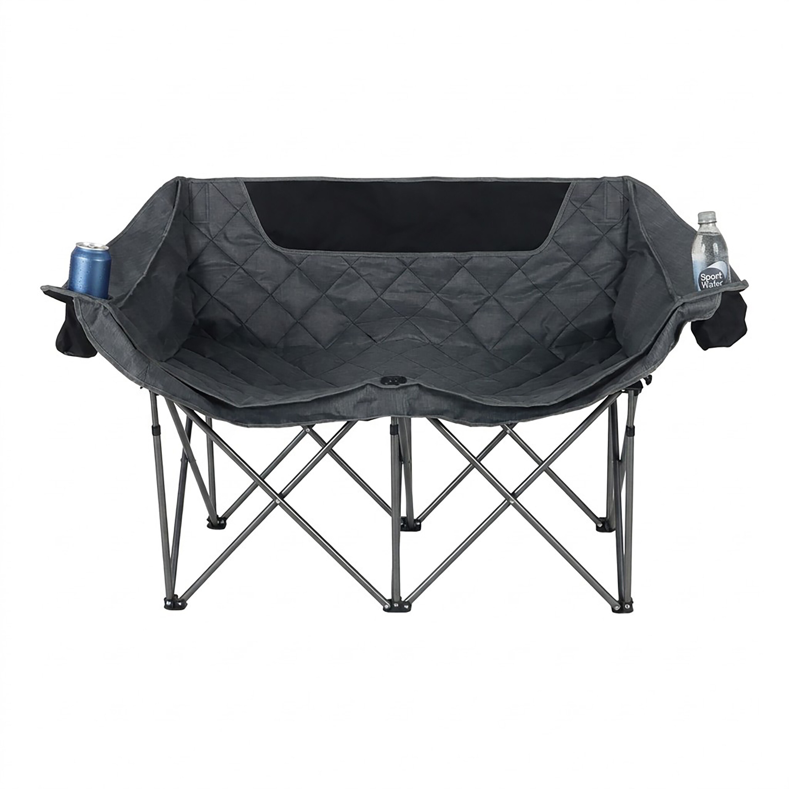 Camping Bench In Grey - (w)146 X (h)84 X (d)54 Cm