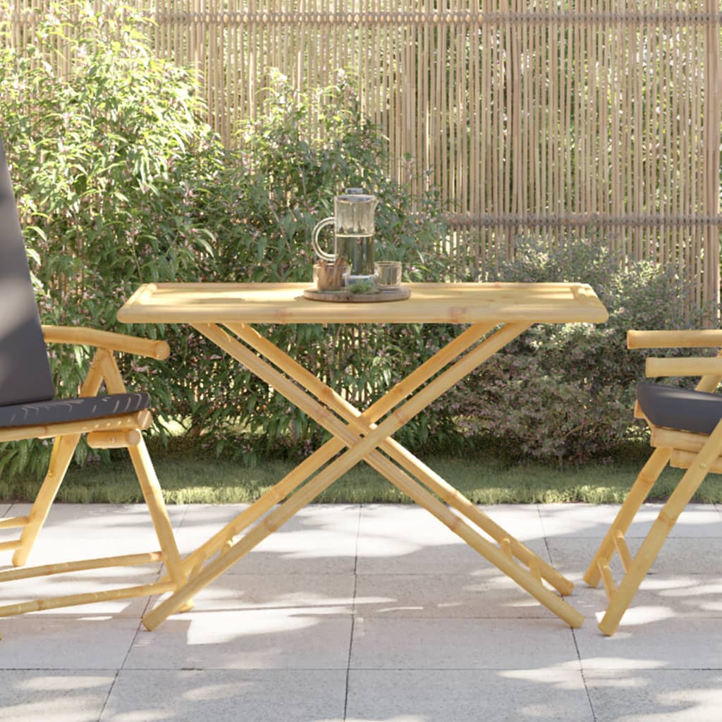 Vidaxl Brun Table De Jardin Pliable 110X55x75 Cm Bambou, Table De Jardin En Bambou, Table De Patio, Meuble D’extérieur, Table D’extérieur, Meuble De Jardin