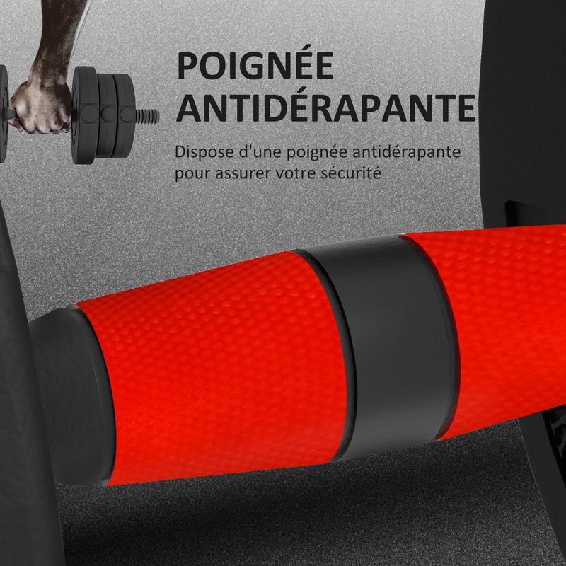 Korte halterset - Totaal 20 kg, 2-in-1 verstelbare gewichten met stangen inbegrepen