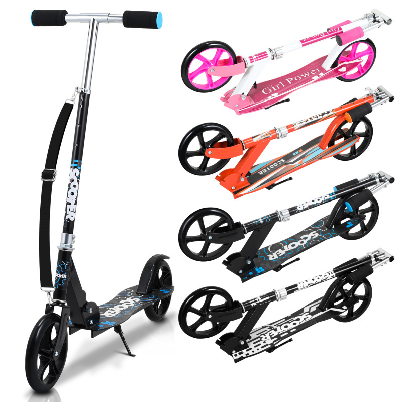 TEMU Scooter Foldable Kickscooter Freestyle Height Adjustable Kick Scooter Present Pedal Scooter Gift