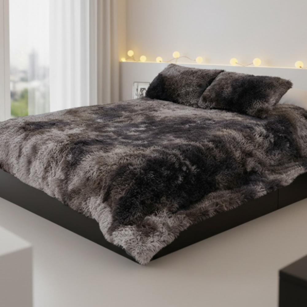TEMU Thickened Warm Mink Fleece Tie-dye Bedding Three-piece Set, Warm And Comfortable Duvet Cover And Pillowcases, Fluffy And Soft Long-pile Plush