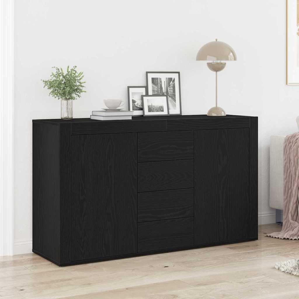 Image of Vidaxl Modern Rectangular Sideboard Storage With 6 Compartments Solid Wood Interior Buffet Table For Dining Room & Living Room Furniture Stylish Elegant