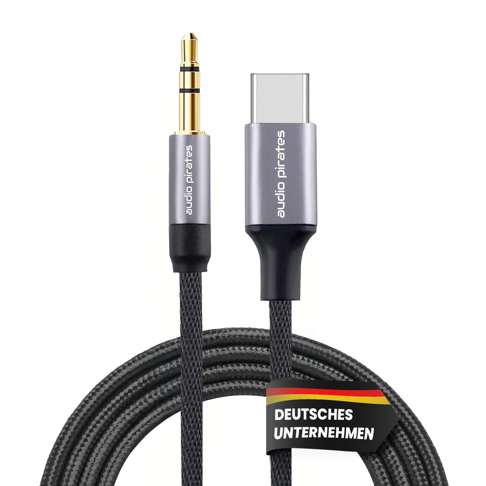 Image of Audio Pirates Hifi Usb-c To Aux Cable | Dac | 3.5 Mm Audio Plug | Nylon Sleeve | Compatible With Iphone 15/16/17 Pro/max, Galaxy S26/s25/s24/s23/s22, Ipad Pro | Performance Collection