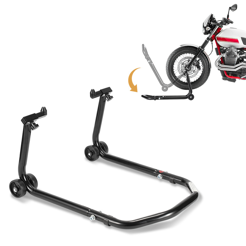 Motorcycle Stand Front and Rear Motorcycle Kickstand Motorcycle Lift Stand Adjustable Width Motorcycle Jack Stand Motorcycle Wheel Holder Motorcycle Lifting Platform Motorcycle Workshop Tools and Equipment Motorcycle Rack   Assembly   to 300 kg, Red/Black