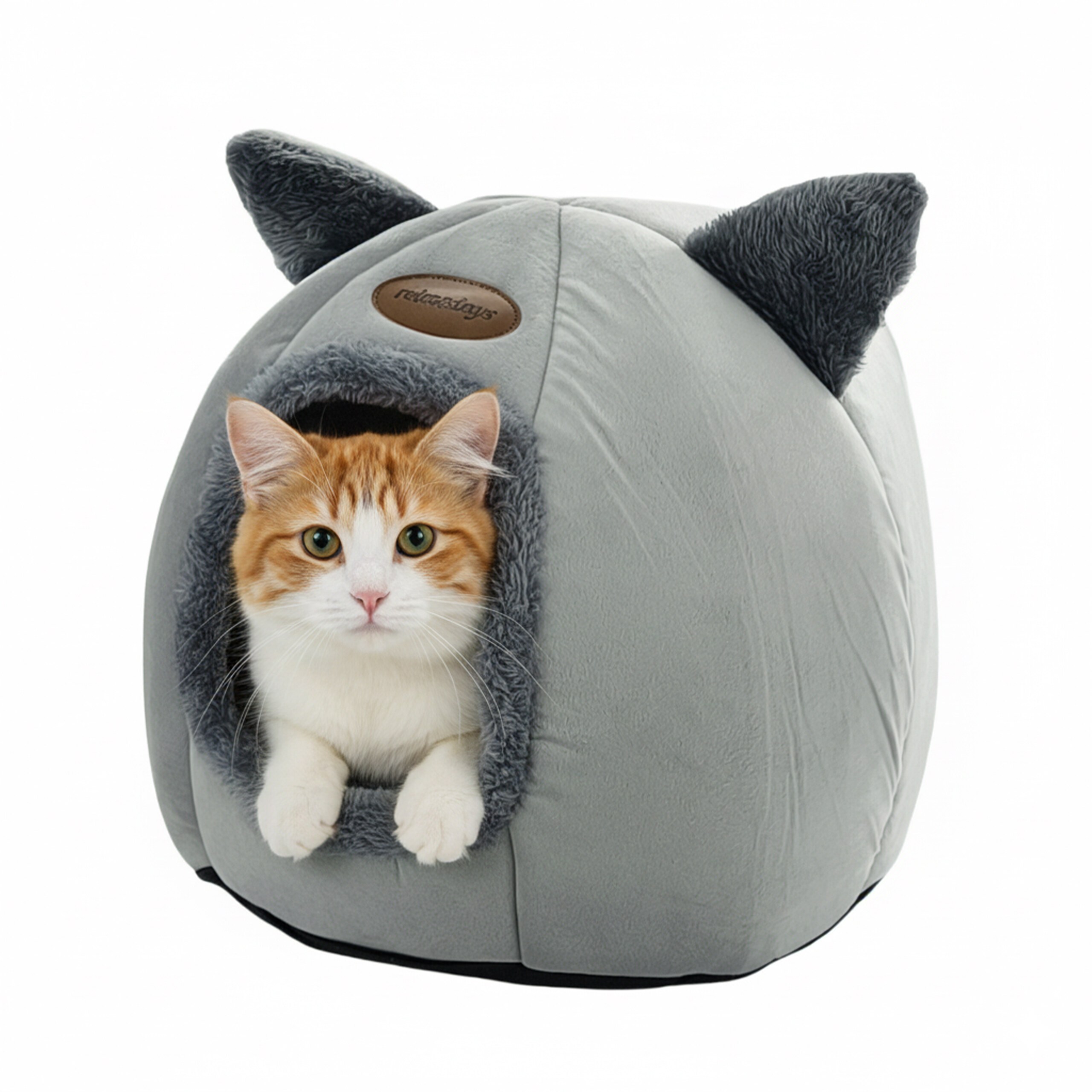 Cat Cave "cat Ears" In Gray - (h)37 X Ø44 Cm
