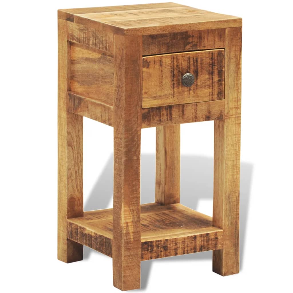 Vidaxl Nightstand With 1 Drawer, Solid Wood Mango