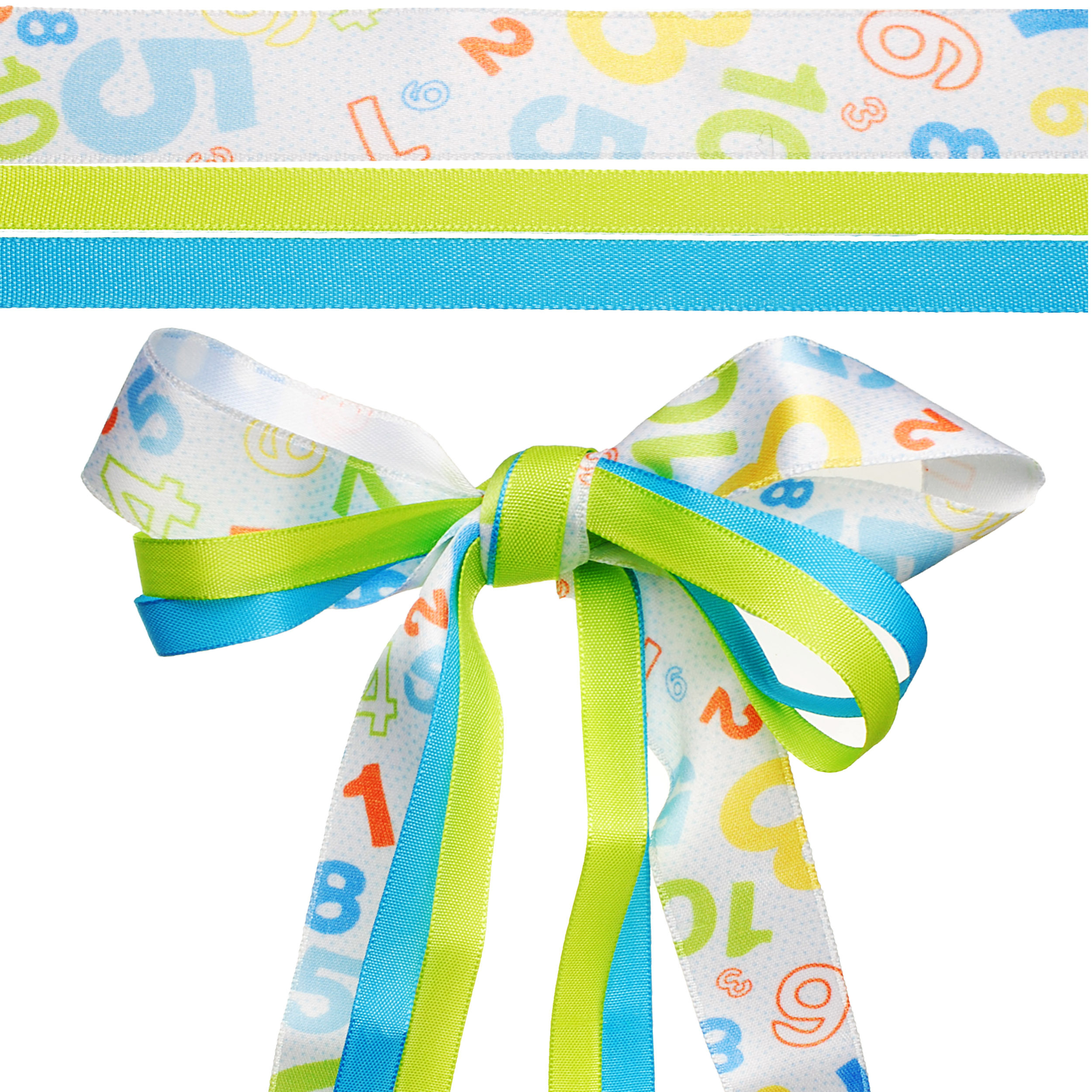 Image of Set Of 3 - Ribbon Bows - For Bows & Decor - E.g. For School Cones - / Numbers - 4.5 Meters - With Elegant Satin Ribbons - Bow Ribbon - For G