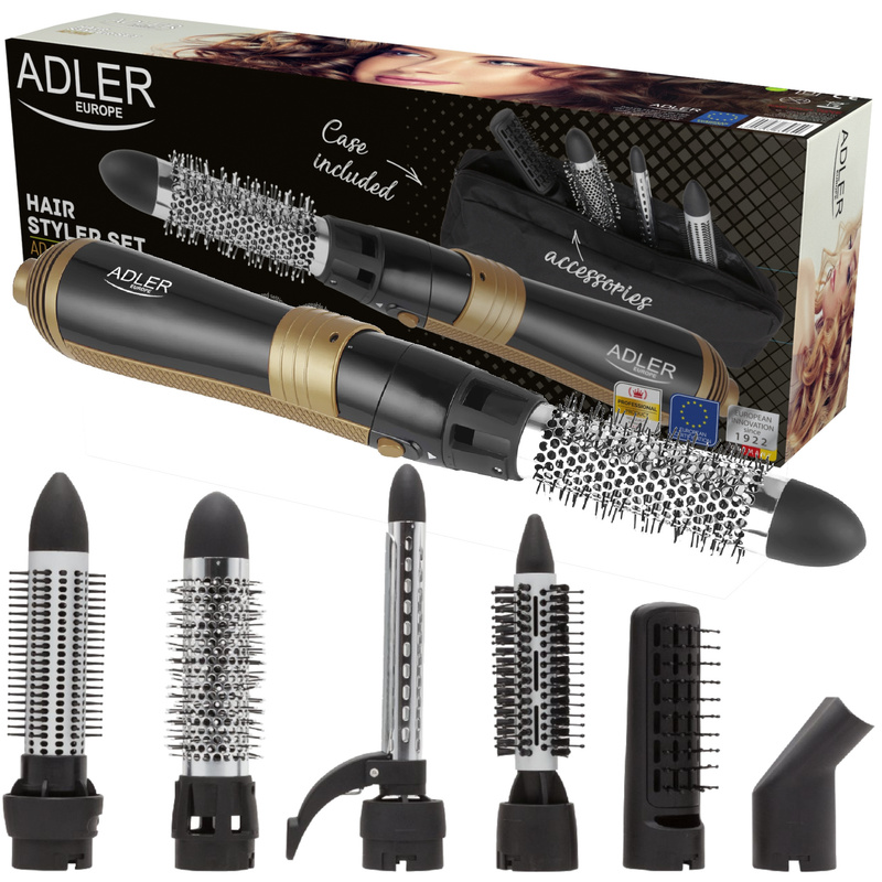 Image of 6-in-1 Curling Iron & Dryer: Create Salon-quality Hairstyles With , 1200w Power, And 6 Interchangeable Attachments For Stunning Results