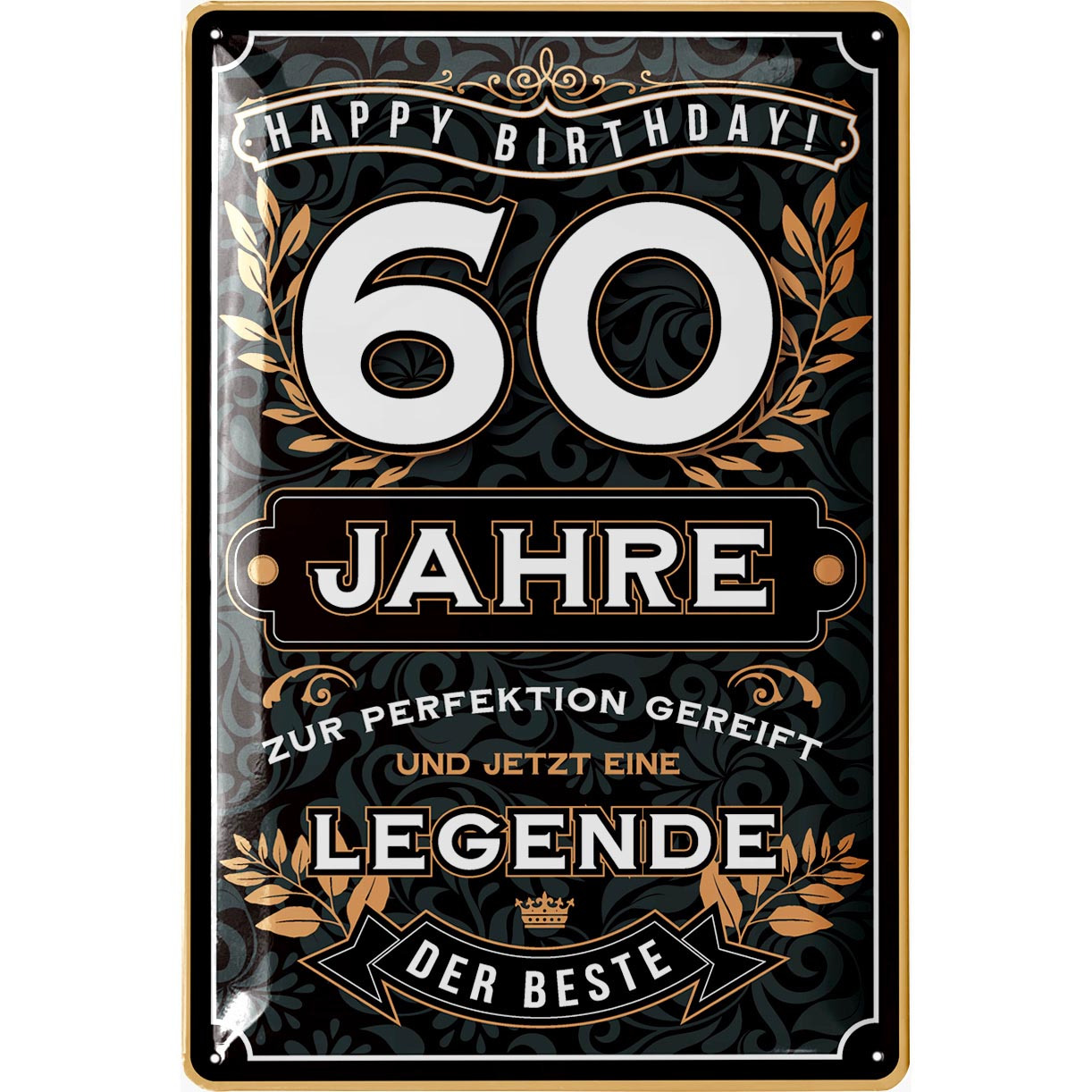 E-shop Blechschild 60 Schild Geburtstag - 60 JAHRE - PERFEKTION - Deko 60 Geburtstag Mann, 60 Geburtstag Deko, lustiges Geburtstagsschild 60 als