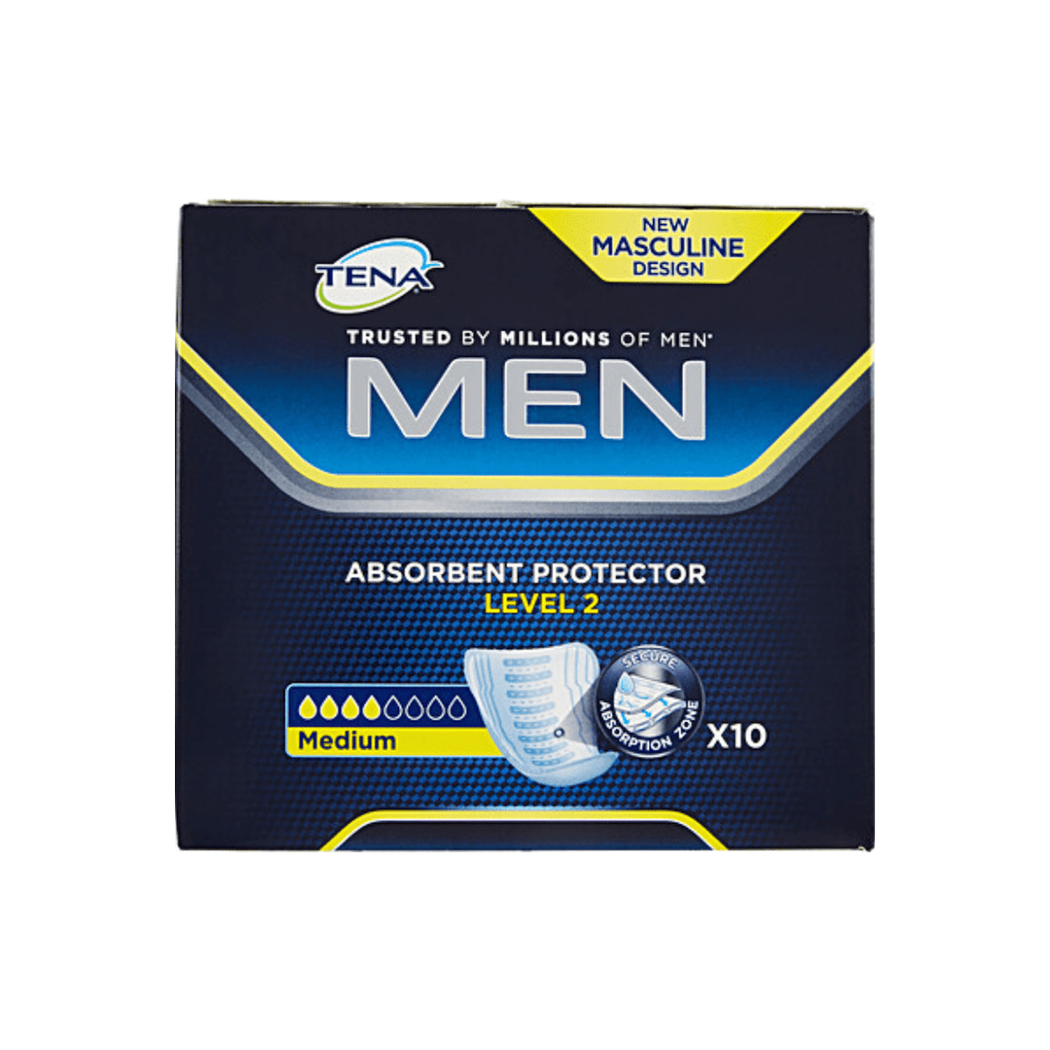 TEMU Tena Men Pz.10 – Men's Incontinence Pads For Light Leakage, Discreet Fit