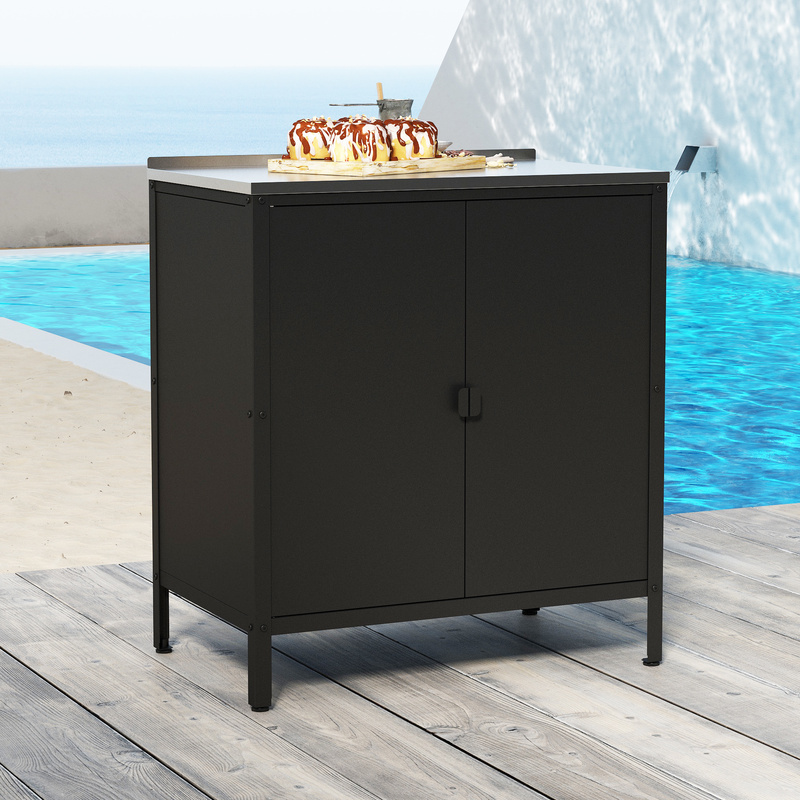 Outdoor Cabinet Bolognano 92x80x50cm, Black, Matte