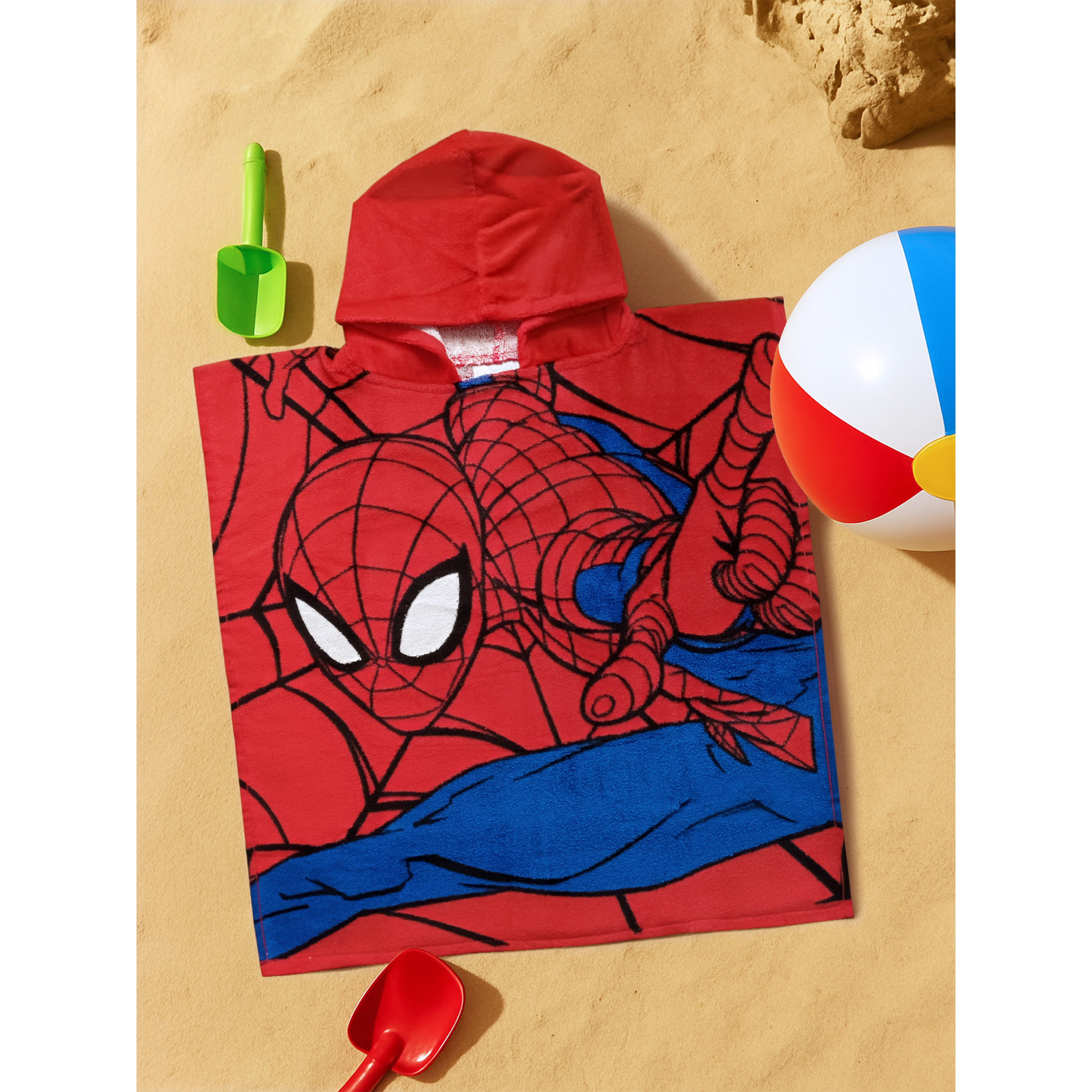 Spiderman - Bath Poncho 100% Cotton 50 X 100 /blue