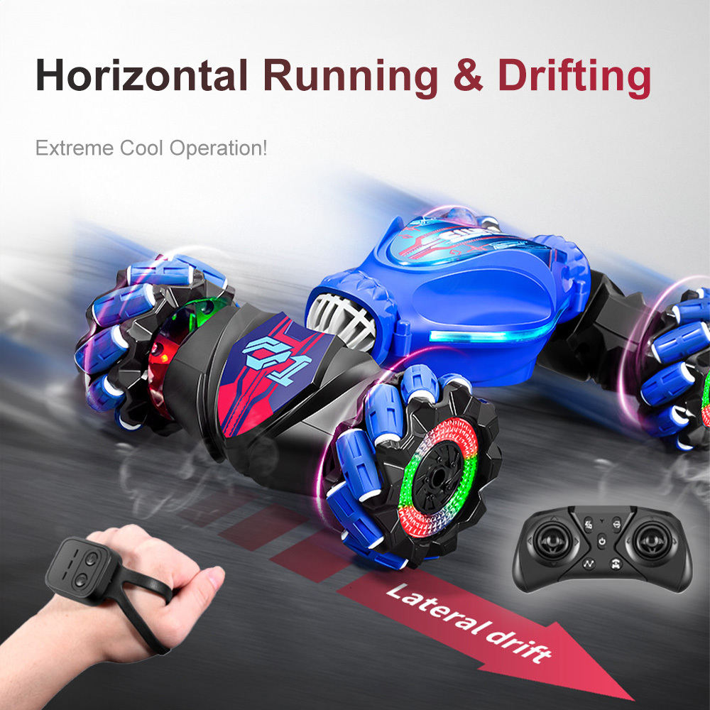 Image of 360° Stunt Rc Car, Flips & Spins With 2.4ghz Remote, 1:16 Scale 4wd Off-road Vehicle With Cool Lights & Sound, For Boys And Girls (blue)