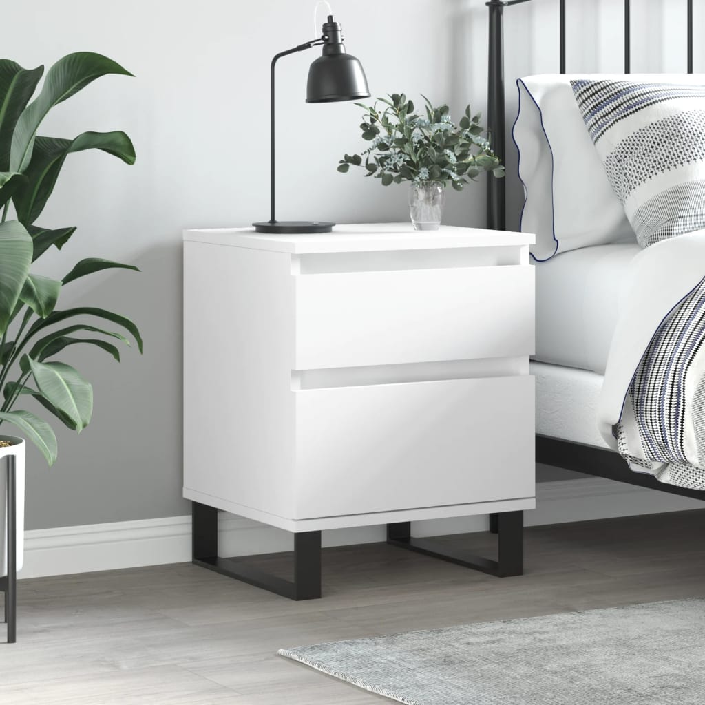 Vidaxl Nightstand, Nightstand With Of Storage Space, Dresser For Bedroom, Bedside Table Storage Nightstand, White Wooden Material