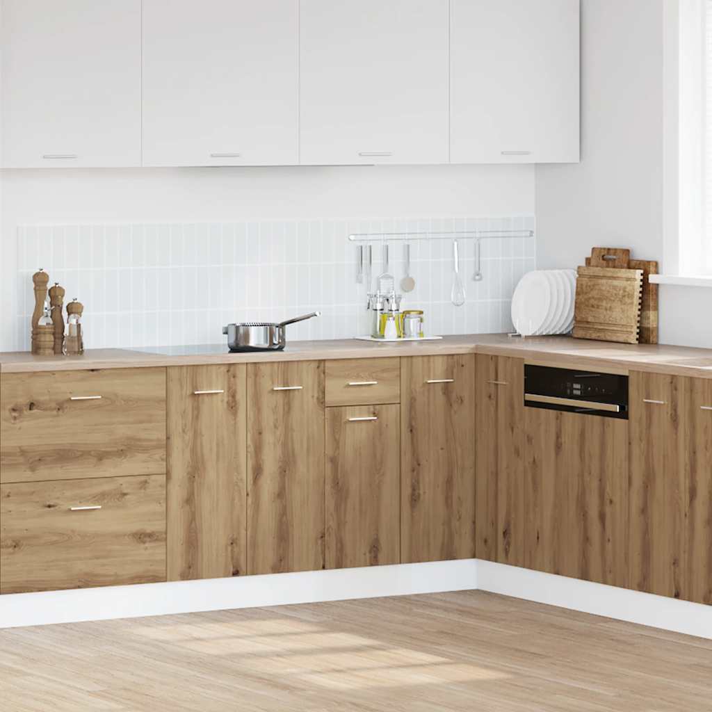 Image of Vidaxl Push-under Cabinet "" - Oak 30x46x81.5 Cm Wood, Kitchen Cabinet, Cabinet, Gastro Furniture, Kitchen Furniture, Storage Cabinet