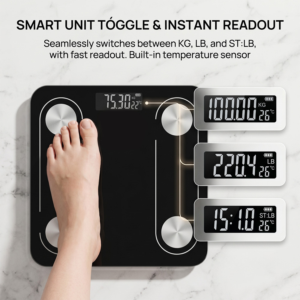 Image of Smart Body Fat Scale, Digital Composition Analyzer Supports App Connection, Bmi Monitor Bathroom Scale For Fitness Tracking And Weight Management