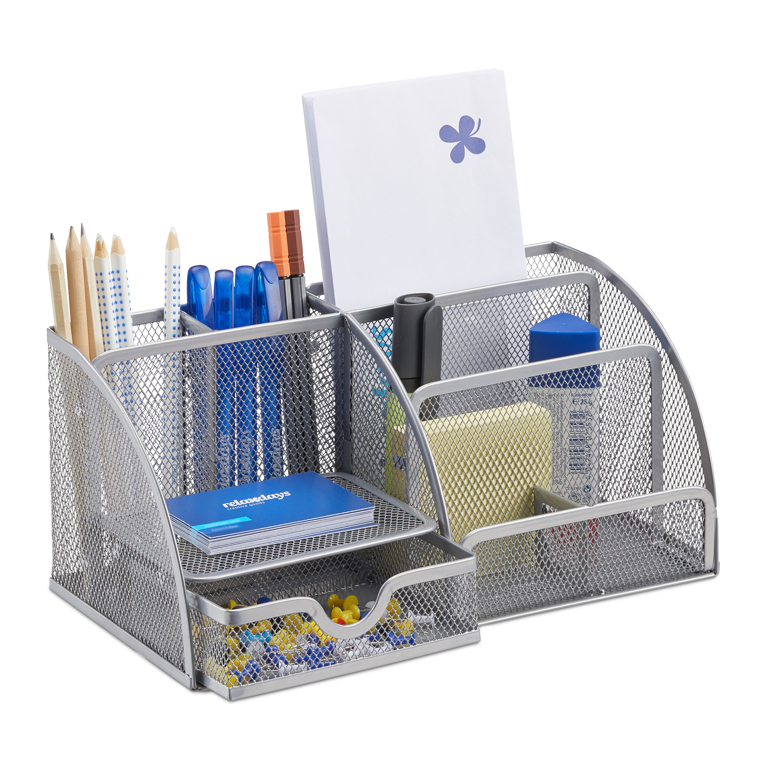 Desk Organizer In Silvery - (w)27.5 X (h)12.5 X (d)