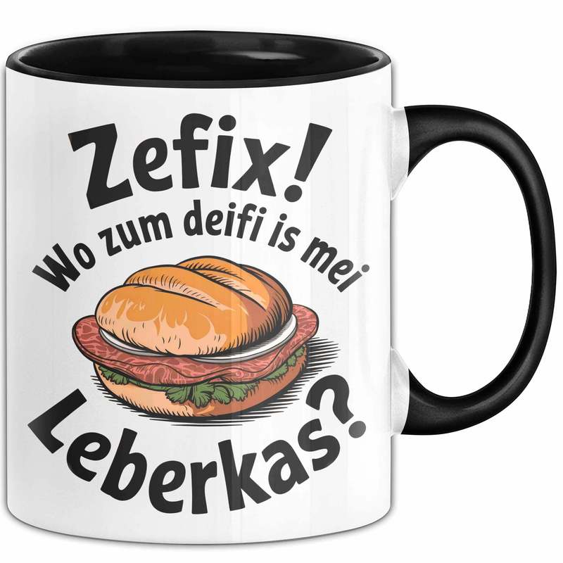 Image of Germany German Meat Liver Cheese Mug Gift - Funny Gift Idea With Slogan "wo Zum Is Mei Leberkas