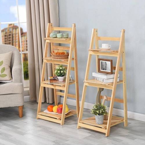 3 4 tier wooden ladder shelf folding plant stand flower pot holder multipurpose shoe rack storage organizer indoor outdoor plant display rack space saving corner shelf freestanding bookcase sturdy durable utility racks for living room bedroom garden backyard