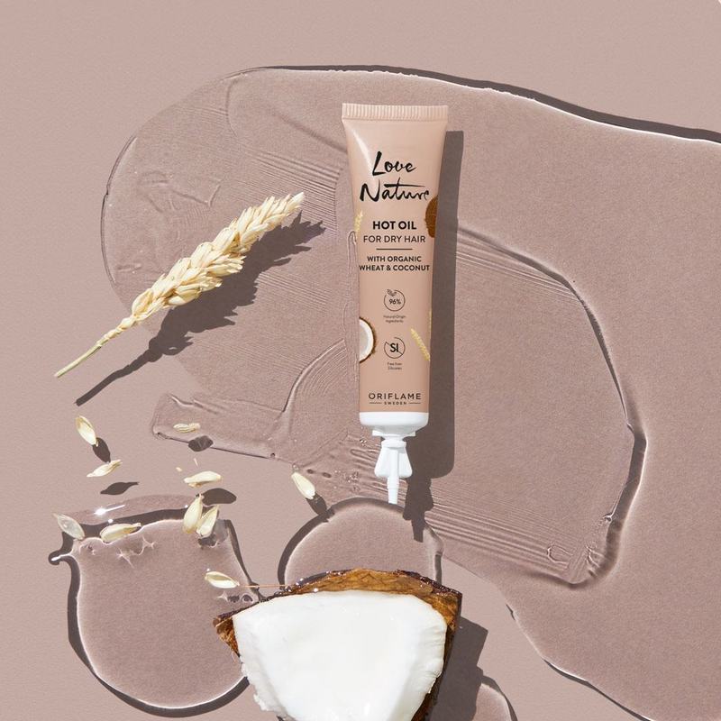 Oriflame Love Nature Toplo ulje s pšenicom i kokosom za suhu kosu, 15 ml