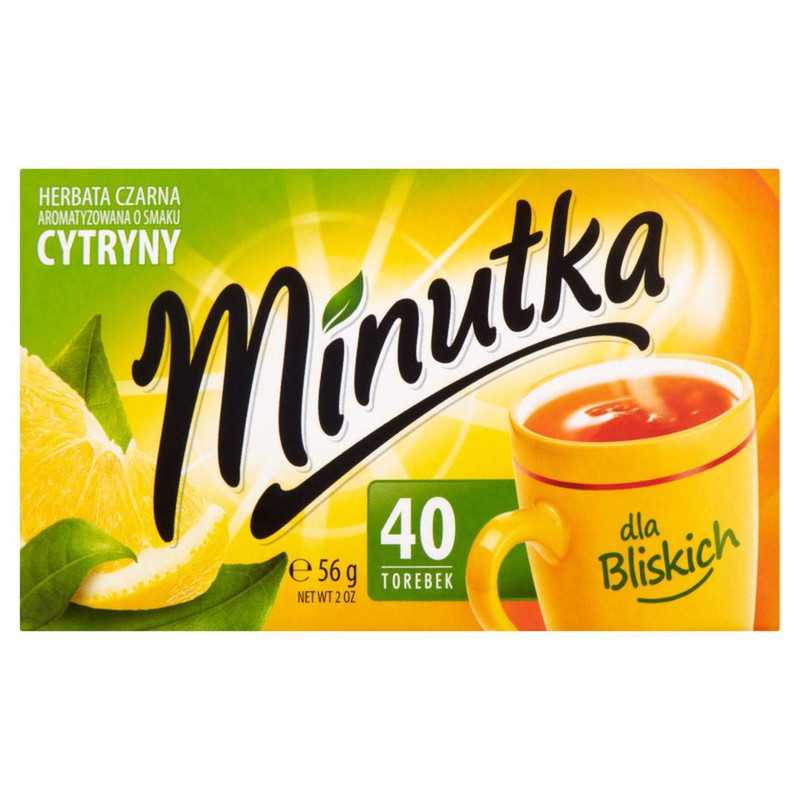 Minutka Black Tea Flavored With Lemon 56 G (40 Tea Bags)