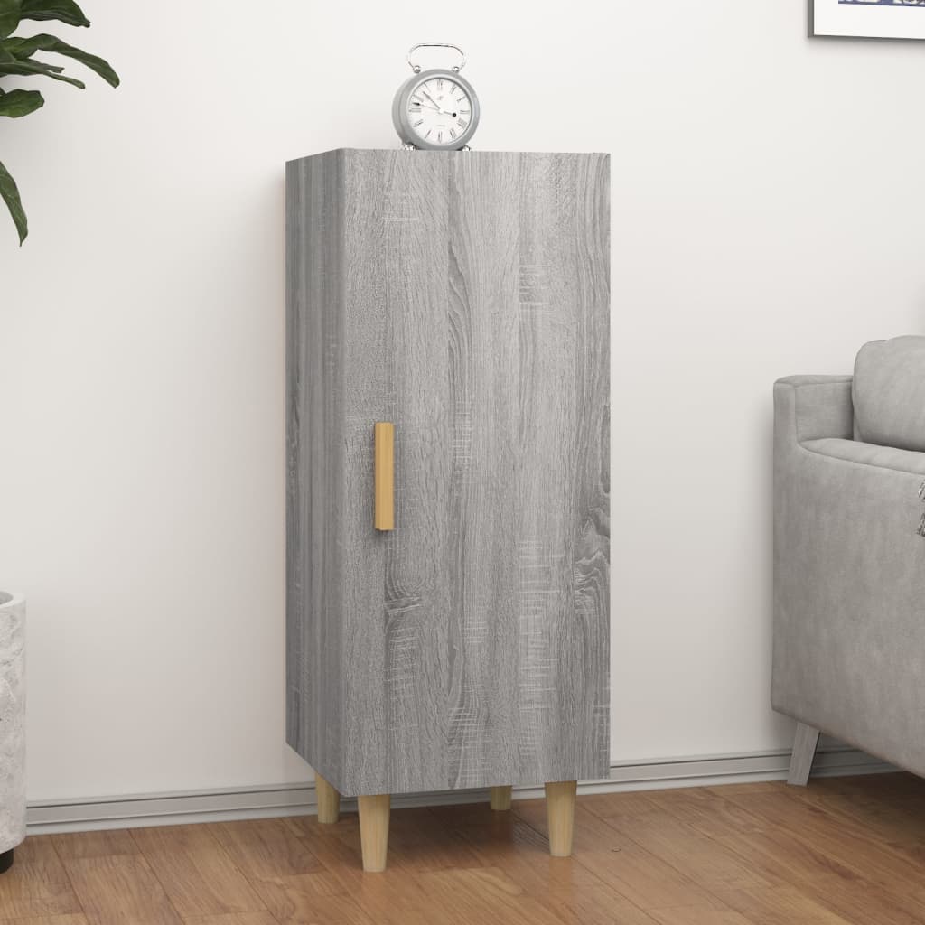 Image of Vidaxl Sideboard Cabinet Sideboard Side Cabinet Dresser Multifunctional Cabinet Stand Cabinet Living Room Cabinet Gray 34.5x34x90cm Wood Material
