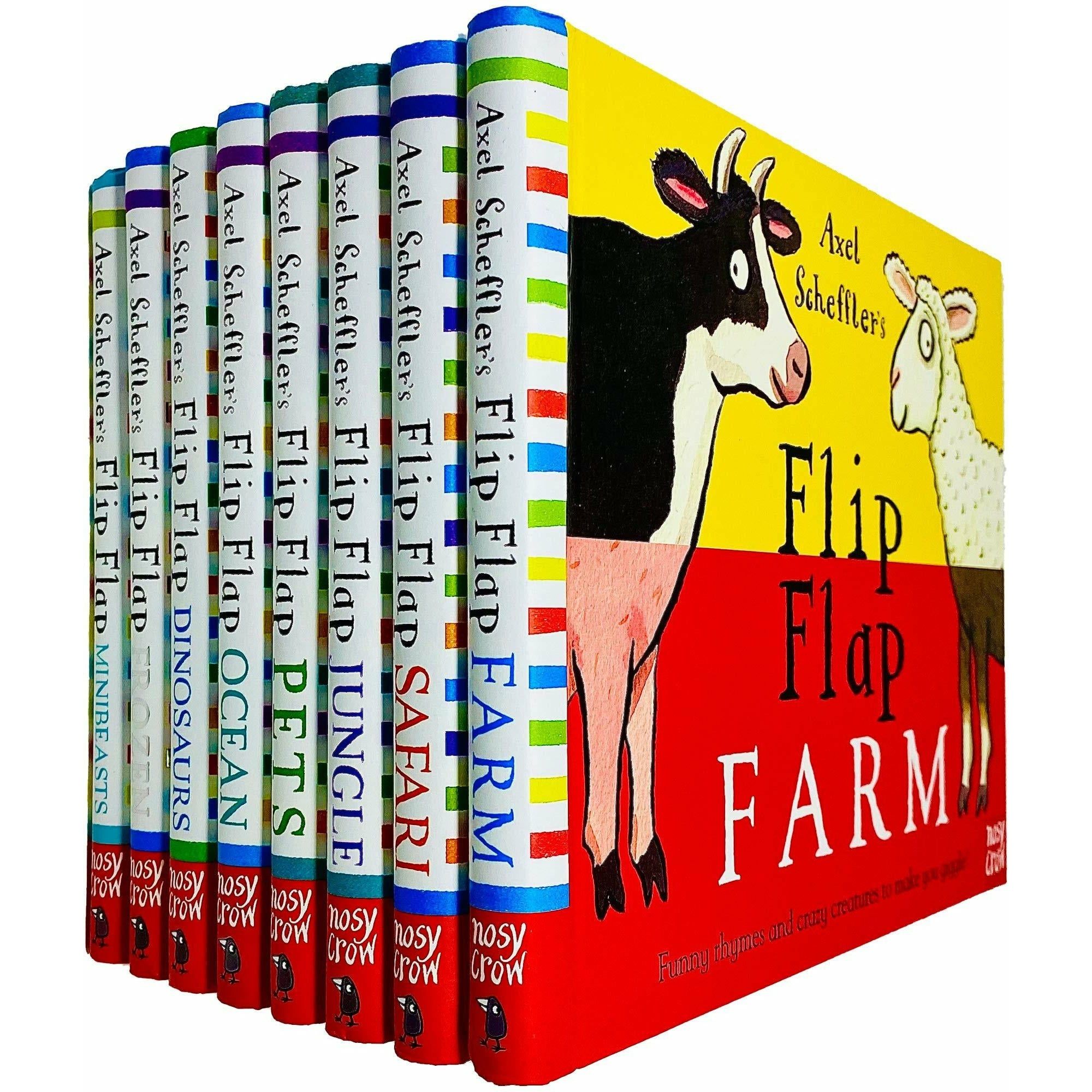 TEMU Axel Schefflers Flip Flap Series 8 Books Childrens Collection Set (dinosaurs, Farm, Frozen, Pets, Ocean, Safari, Jungle, Minibeasts)