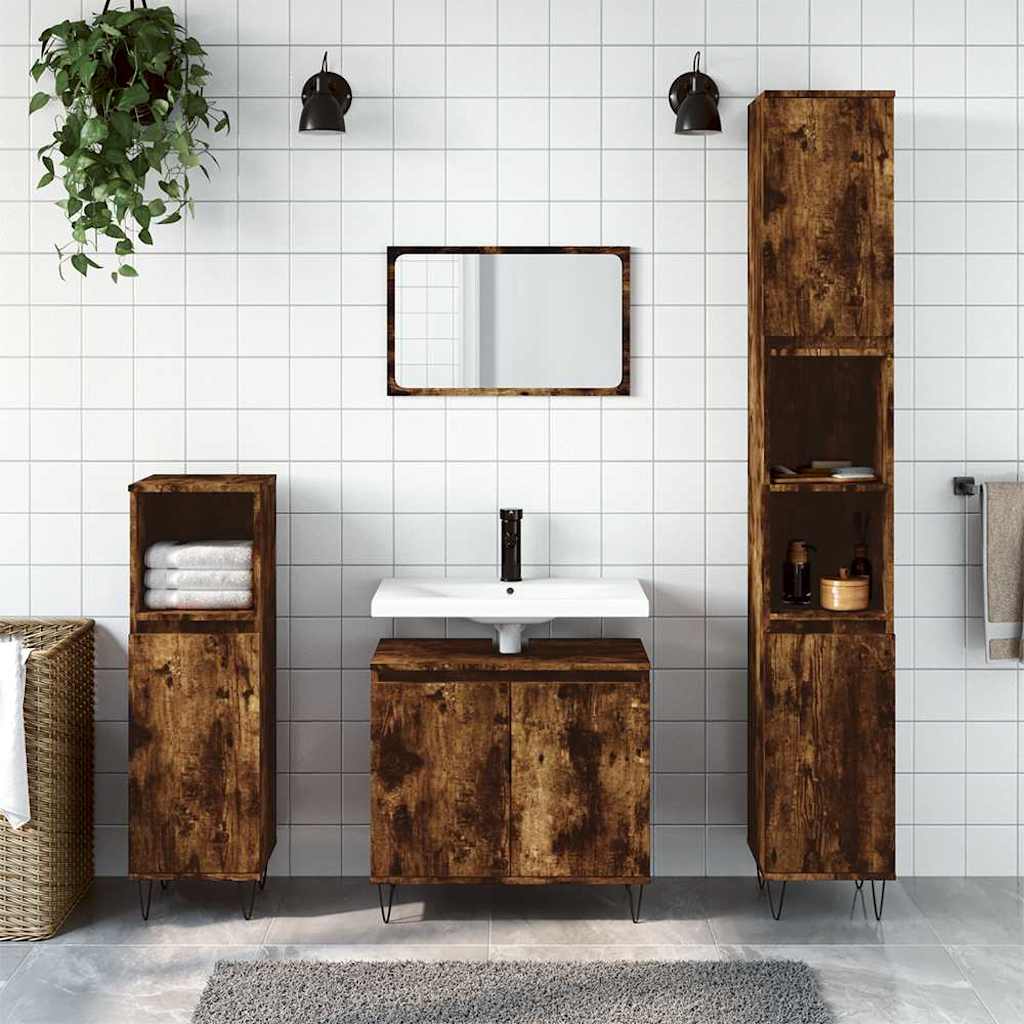Image of Vidaxl Bathroom Cabinet, Bathroom Storage Cabinet, Bathroom Furniture, Side Cabinet For Bathroom, Bathroom Organizer, Bathroom Shelving Unit
