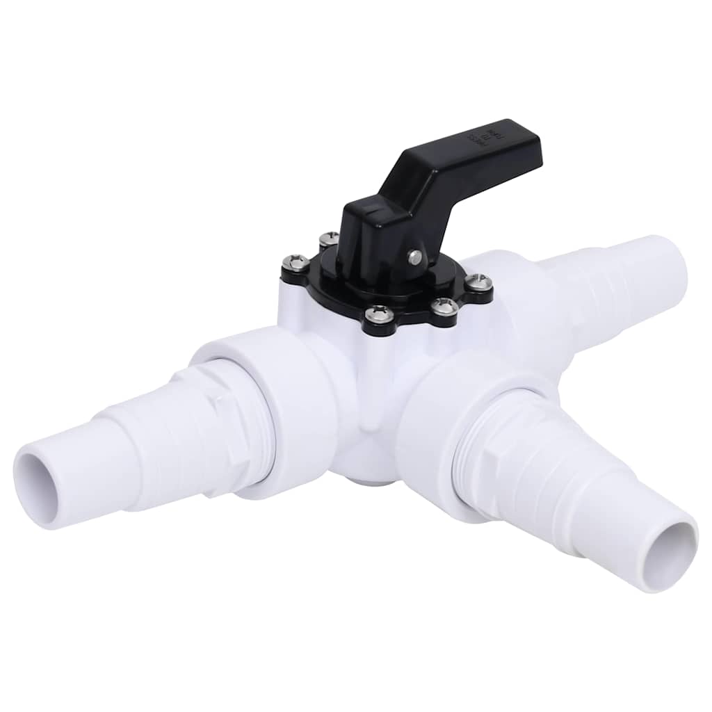 Image of 3-way Ball Valve For Swimming Pool, 3-way Valve, Three-way Ball Valve, Shut-off Valve, Pool Valve, Control Valve, White & Black