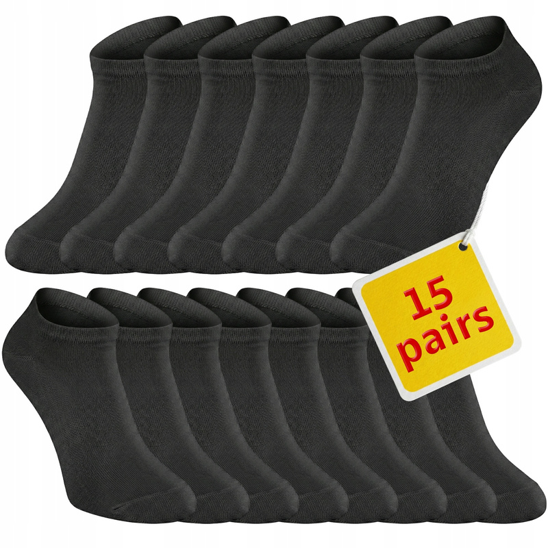 TEMU 15 Pairs Of Men's Bamboo Ankle Socks, Black, Size 43–46, Short Socks For Sneakers And Sports Shoes, Providing High And , Natural Bamboo Fiber