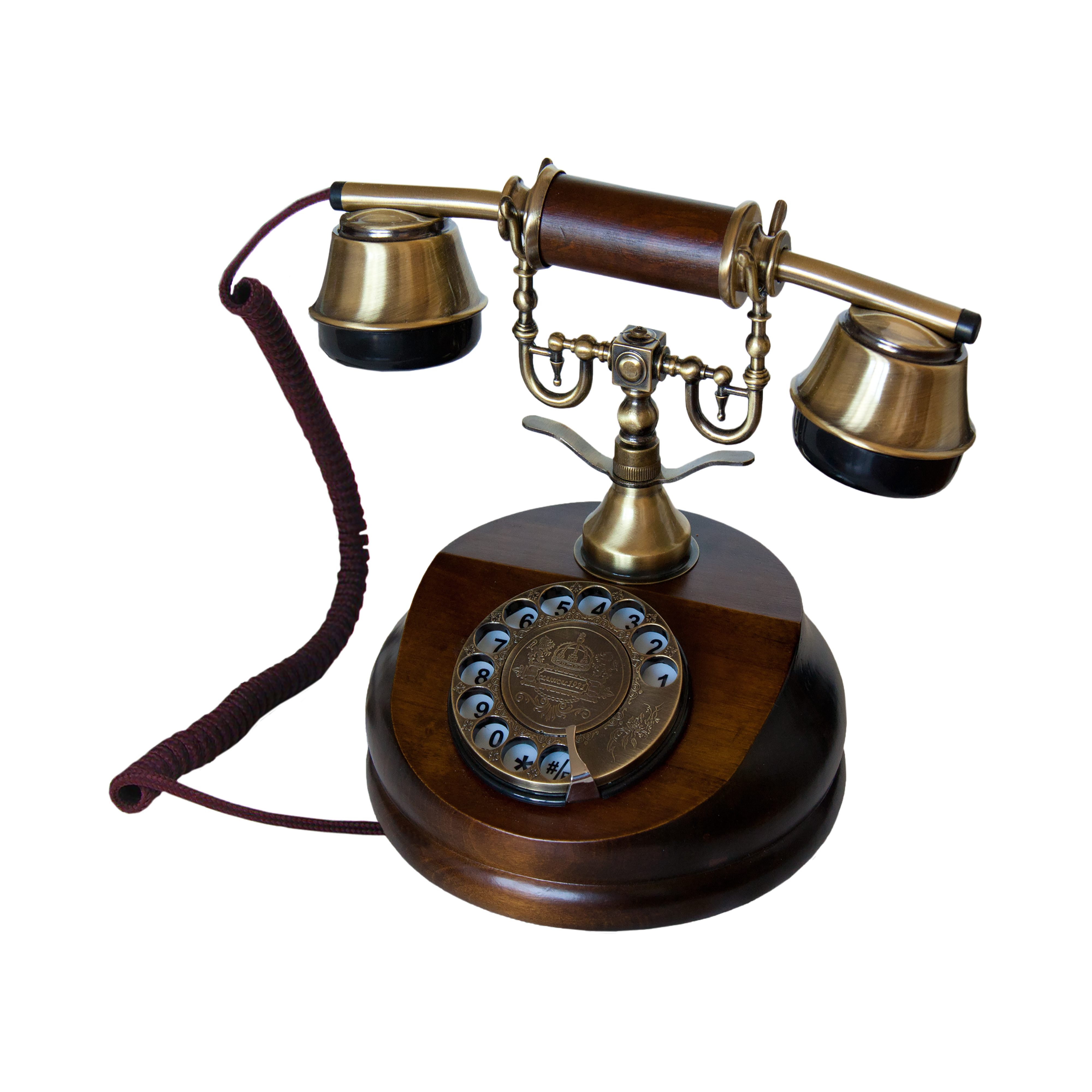 Image of Opis 1921 Cable Model A: Desktop Retro Landline Rotary Phone Of An Vintage Dial House Telephone