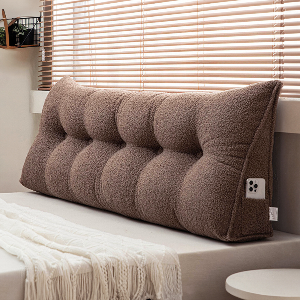 Oversized Teddy Velvet Bed Wedge Pillow for Back Support