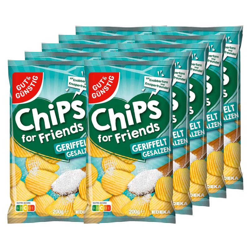 Image of 10 Times Good&cheap Riffel Chips Salted 200g (10x200g)