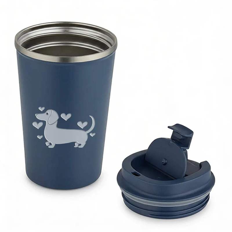 Image of Thermal Mug - Dachshund With Hearts